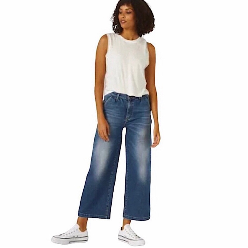 LEE Vintage Modern High Rise Cropped Wide Leg Jeans Size 25 NEW